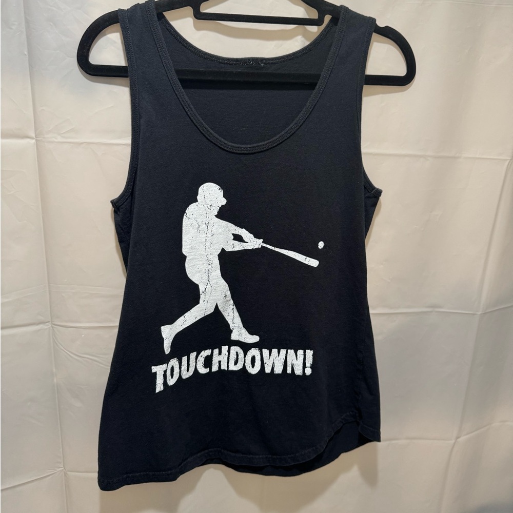 Funny Football Black Sleeveless Top with Graphic Print